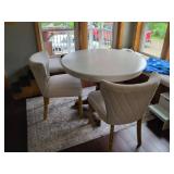 Round Dining Table With Removable Leaf and 3