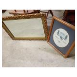 Ornate Gold Wall Mirror and Framed Print