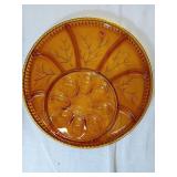 Amber Divided Glass Deviled Egg Plate
