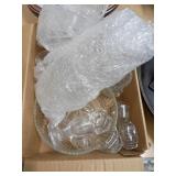 Pressed and Cut Glass Punch Bowl Set