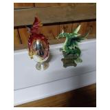 Dragon Figurine and Decorated Egg Pair