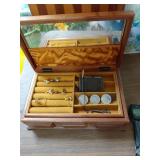 Jewelry Box With Coins, Pins, Key, Pendant