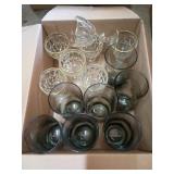 Glassware Lot with Gold Trim