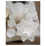 White Hobnail Milk Glass Table