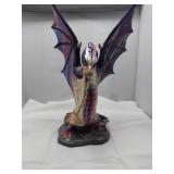 Multicolored Dragon Sculpture, 16x10in