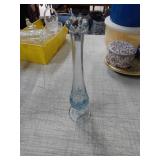 Fenton Blue Glass Strawberry Vase