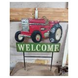 Metal Tractor Welcome Sign
