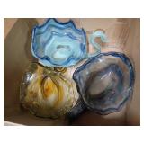 Three Hand-Blown Art Glass Bowls