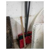 Three Snow Shovels and Garden Hoe