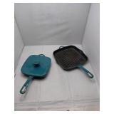 Technique Cast-Iron & Enamel Grill Pan Set