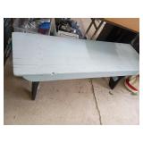 Large Painted Wood Bench 15.5x18x50 Inches