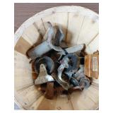 Wooden Basket with Scrap Metal
