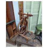 Wooden Spinning Wheel, 35x14in