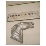 General Electric Sign and Metal Horse Head