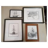 Framed Erie, PA and Ship Prints
