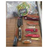 Pocket Knife Lot and Scout Patch Collection
