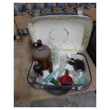 Vintage Suitcase with Bottles Collection