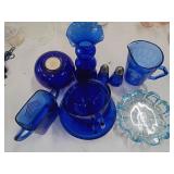 Blue Glassware Collection, 11 Pieces