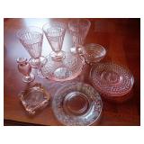 Pink Depression Glassware Assortment