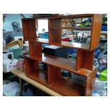 Wooden Shelving Unit with Multiple Tiers