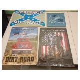 4 Decorative Metal Signs