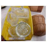 Pressed Glass Tableware and Barrel