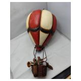 Hot Air Balloon Sculpture with Basket and Two