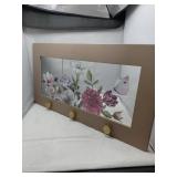Floral and Butterfly Wall Mirror, 29x15.5in