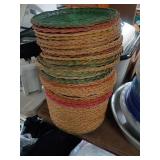 Woven Rattan Basket Plates