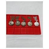 5 Themed Pocket Watches with Chains