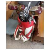 Wilson Red and White Golf Bag With Clubs