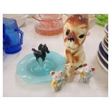 Ceramic Figurine Lot: Dog, Mouse, Monkey, and