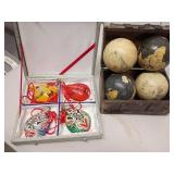 Four Painted Masks and Four Vintage-Gl