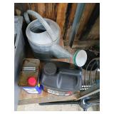 Vintage Metal Watering Can and Oil Cans