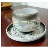 Japanese Dragon Lithophane Cup and Saucer