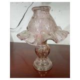 Pink Embossed Glass Lamp 6x7 Inches