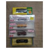 N Scale Model Train Cars and Locomotive Lot