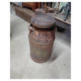 Rustic Metal Milk Can with Lid