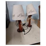 Vintage Bobbin Lamps, 16in Tall