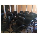 5 Black Office Chairs, 24x24x41