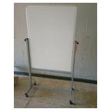 Double-Sided Mobile Whiteboard on Wheels
