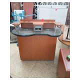 Wood and Laminate Beverage Station Cabinet
