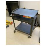 Metal Utility AV Cart with Power Strip, 24x18