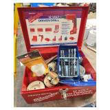 Milwaukee Drill Box with Hole Saws & Bits