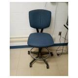 Blue Fabric Office Chair with Casters