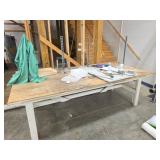 Wood Workbench With Painted Base