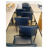 7 Blue Vinyl Office Chairs