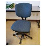 Blue Upholstered Office Chair with Casters