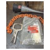 Workshop Lot With Funnel, Chain, Clamp, and Zip Ti