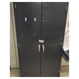 Black Metal Storage Cabinet, Approx 6ft Tall